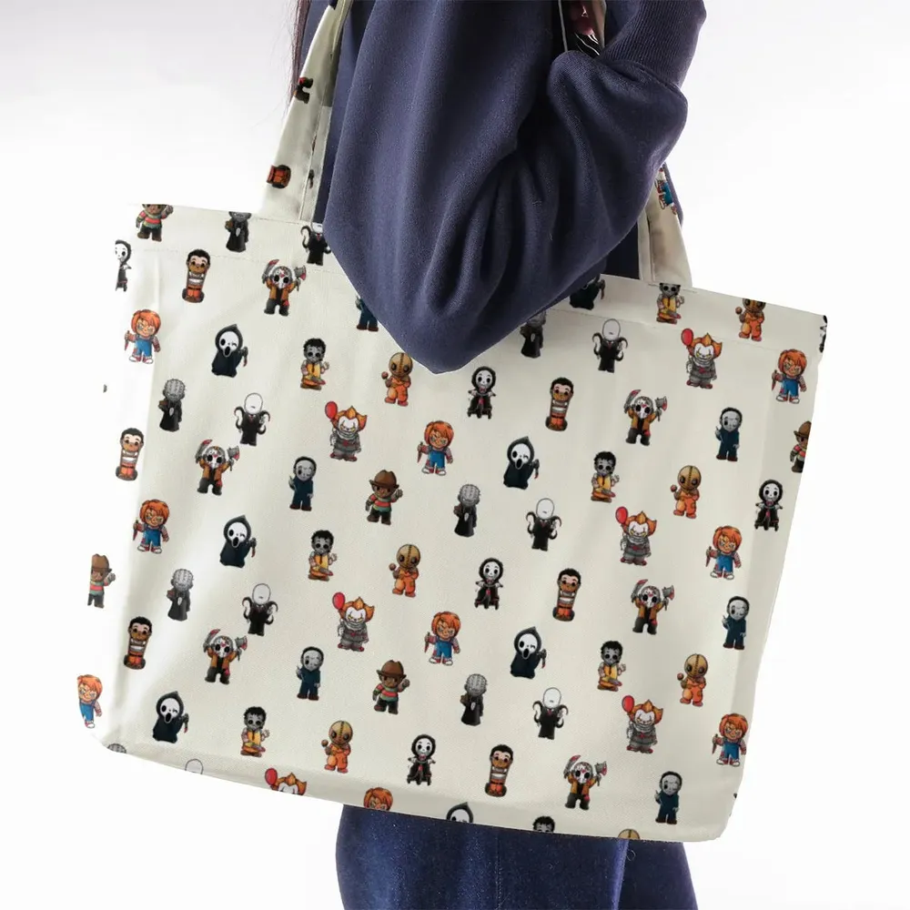 Horror Movies Characters Pattern Large Tote Bag - 2