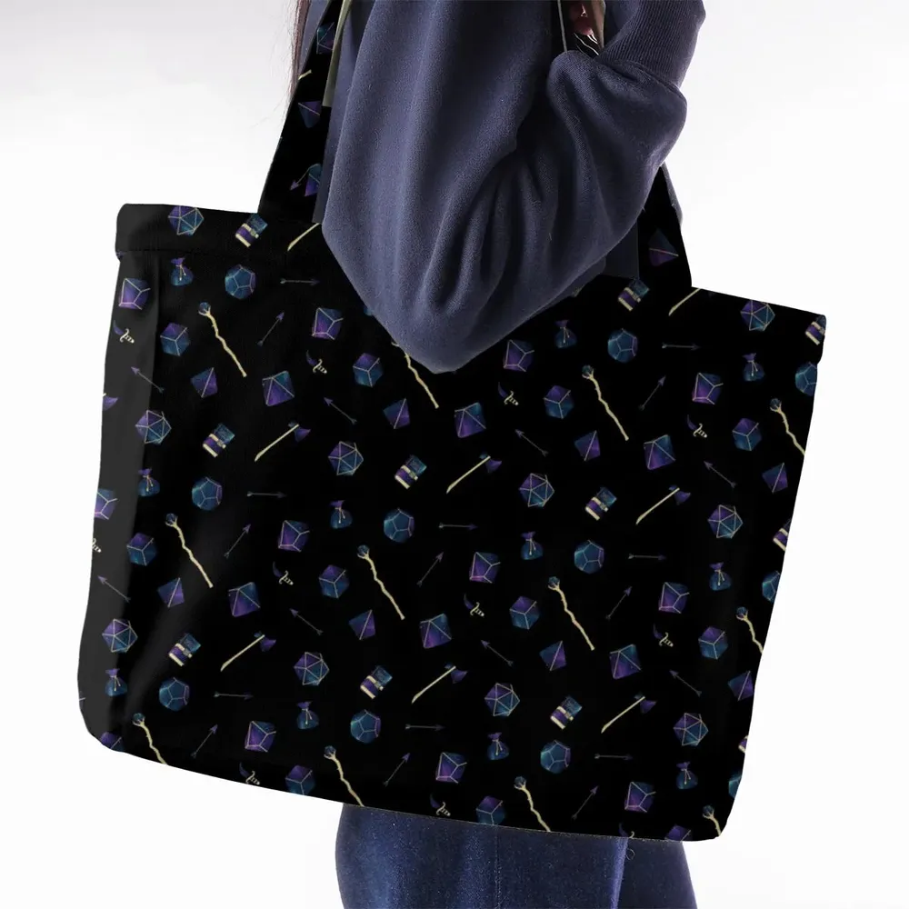 Galaxy In Dice DnD Pattern Large Tote Bag - 2