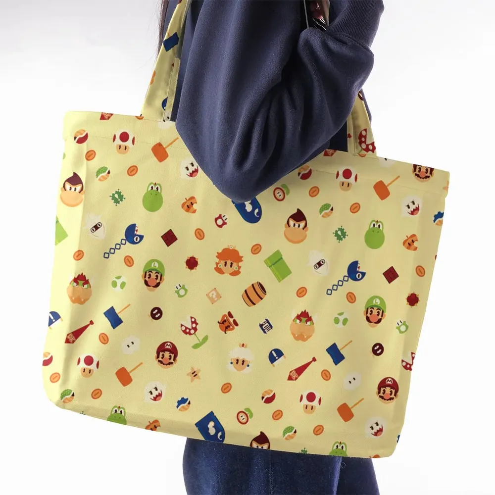 Mario and Friends Pattern Large Tote Bag - 2