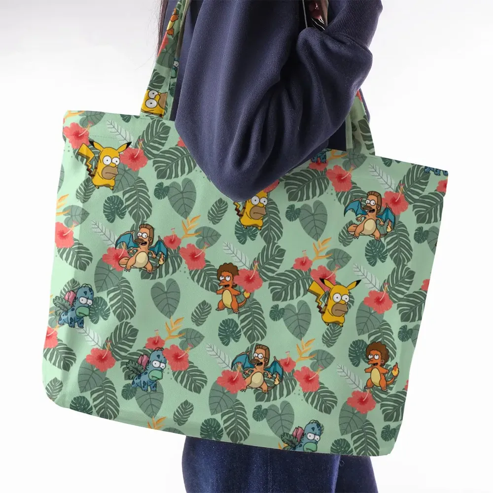 Simpsonmon The Simpsons Pokemon Mashup Large Tote Bag - 2