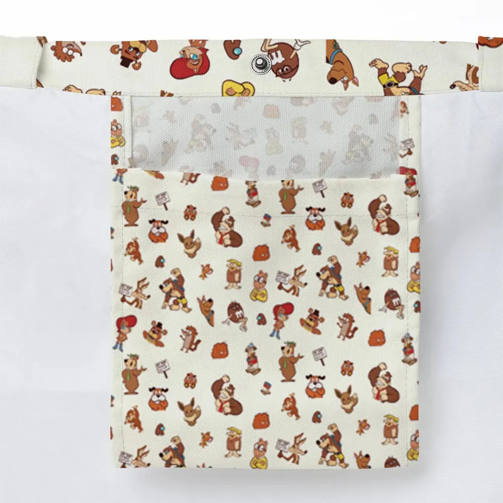 Famous Cartoon Characters in Brown Large Tote Bag - 3