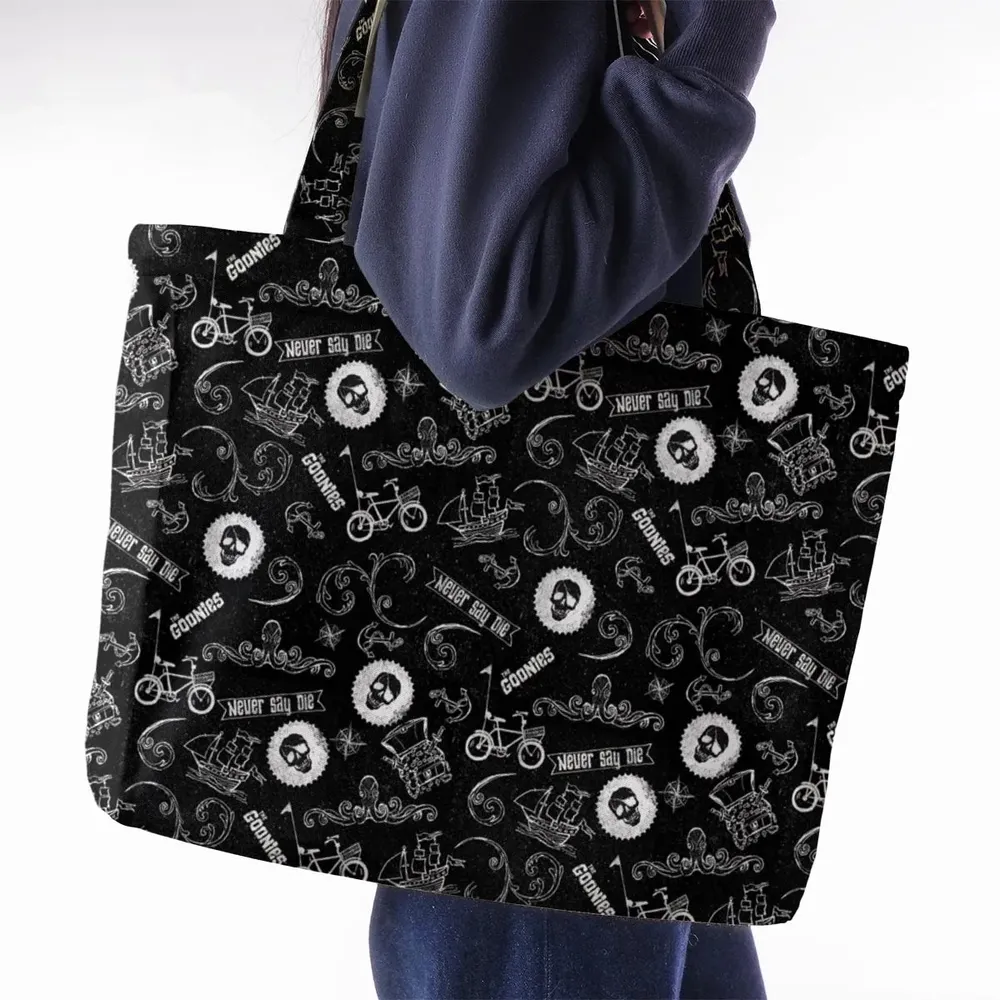 Never Say Die The Goonies Pattern Large Tote Bag - 2