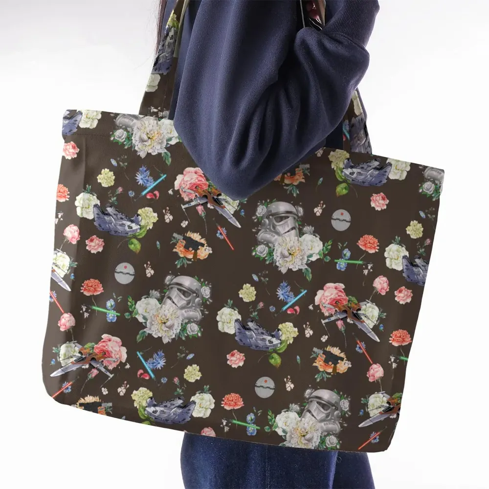 Stormtrooper Flower Vintage Pattern Large Tote Bag - 2