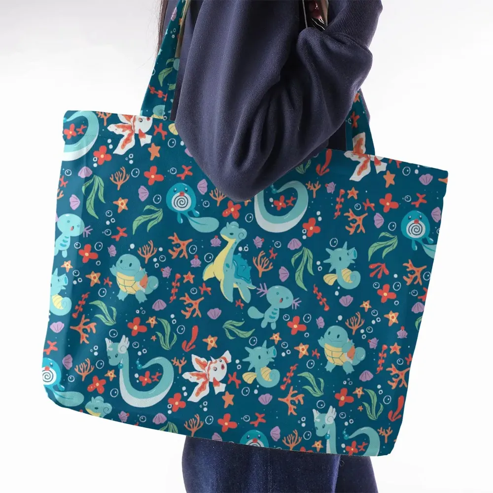 Water Pokemon Pattern Large Tote Bag - 2