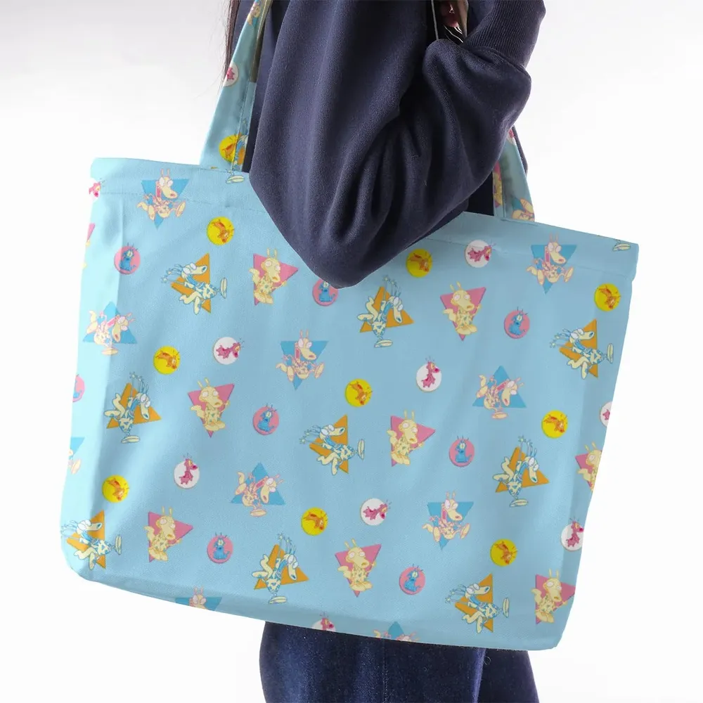 Rocko and Spunky Pattern Rocko's Modern Life Large Tote Bag - 2