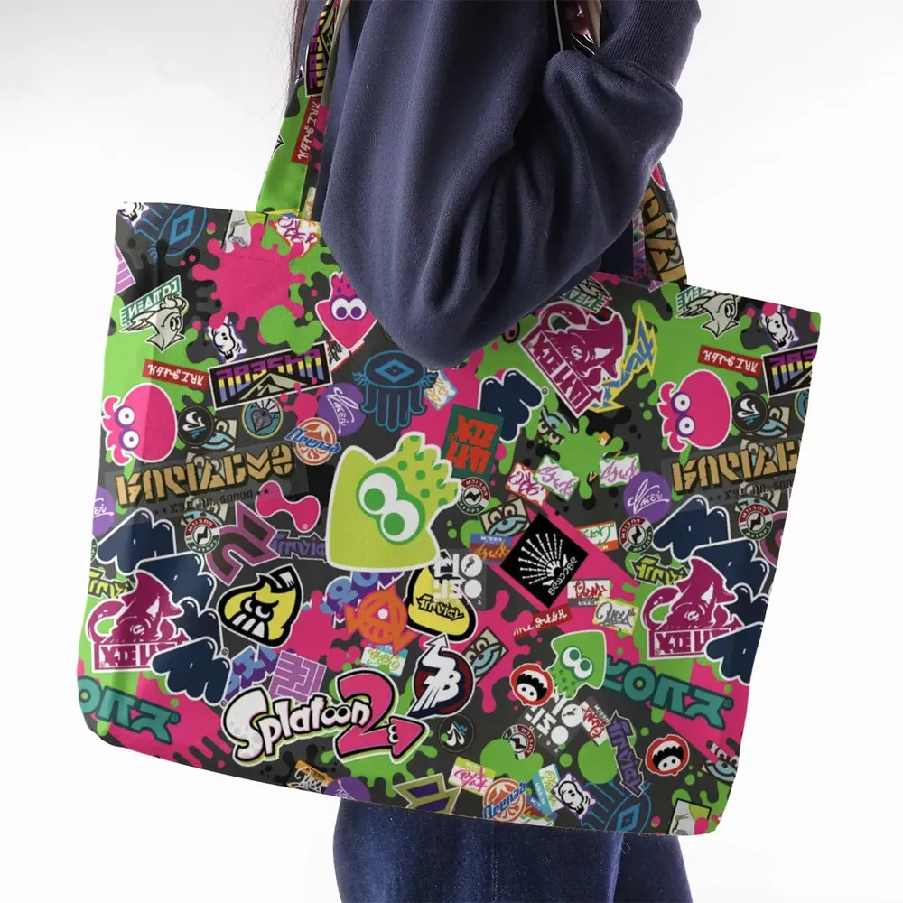 Splatoon Video Game Pattern Large Tote Bag - 2