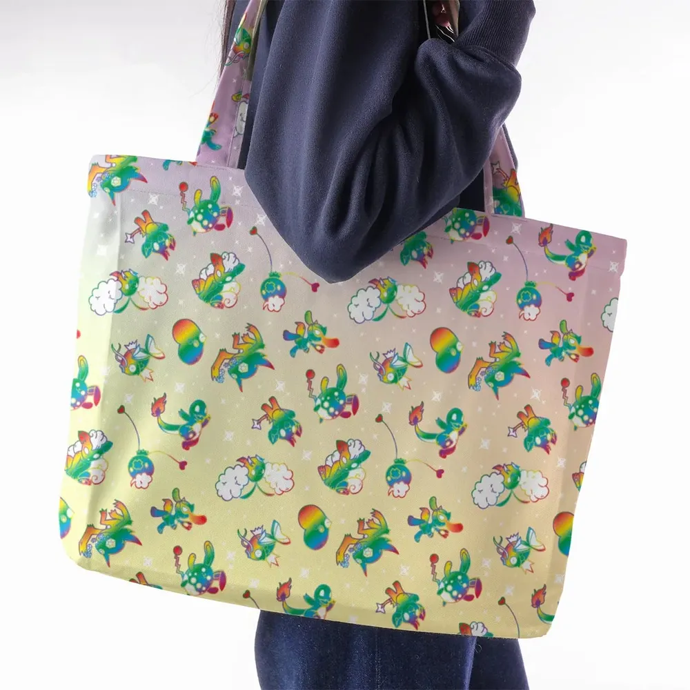 Rainbow Pokemon Pattern Large Tote Bag - 2