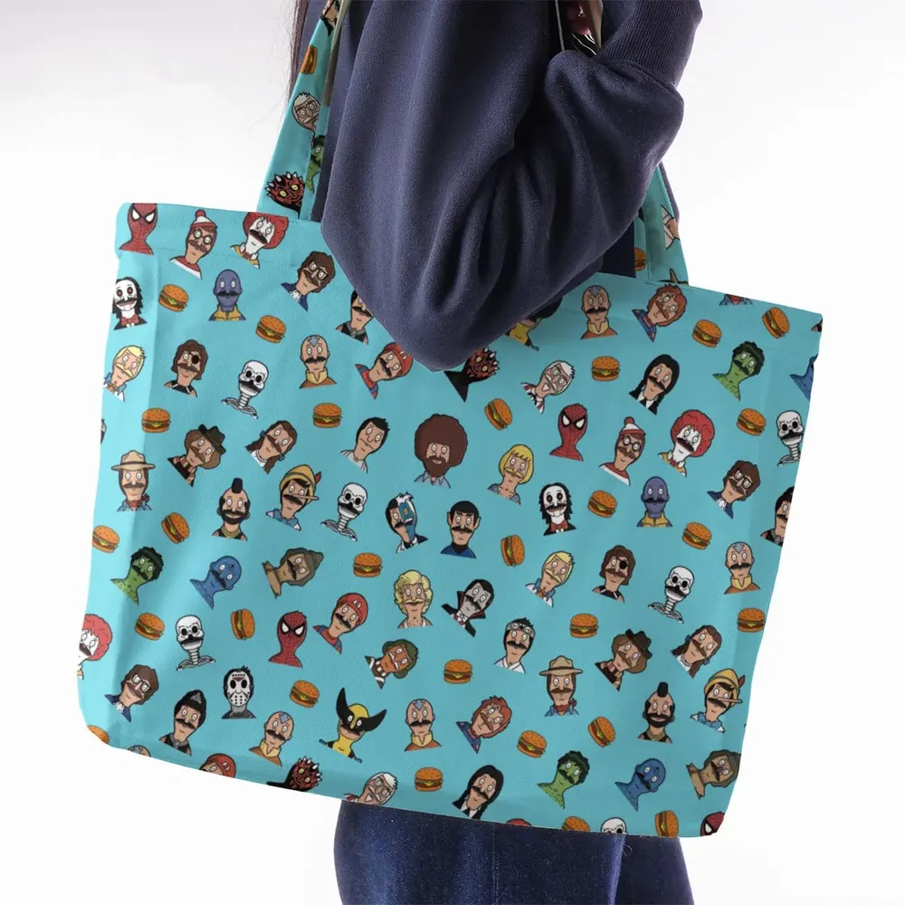 Many Faces of Bob's Burger Large Tote Bag - 2