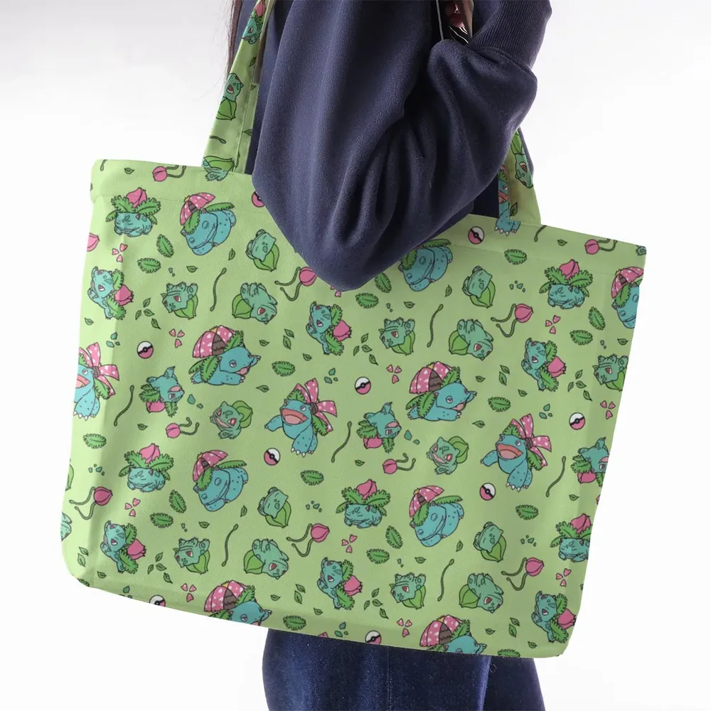 Venusaur Ivysaur and Bulbasaur Pokemon Large Tote Bag - 2