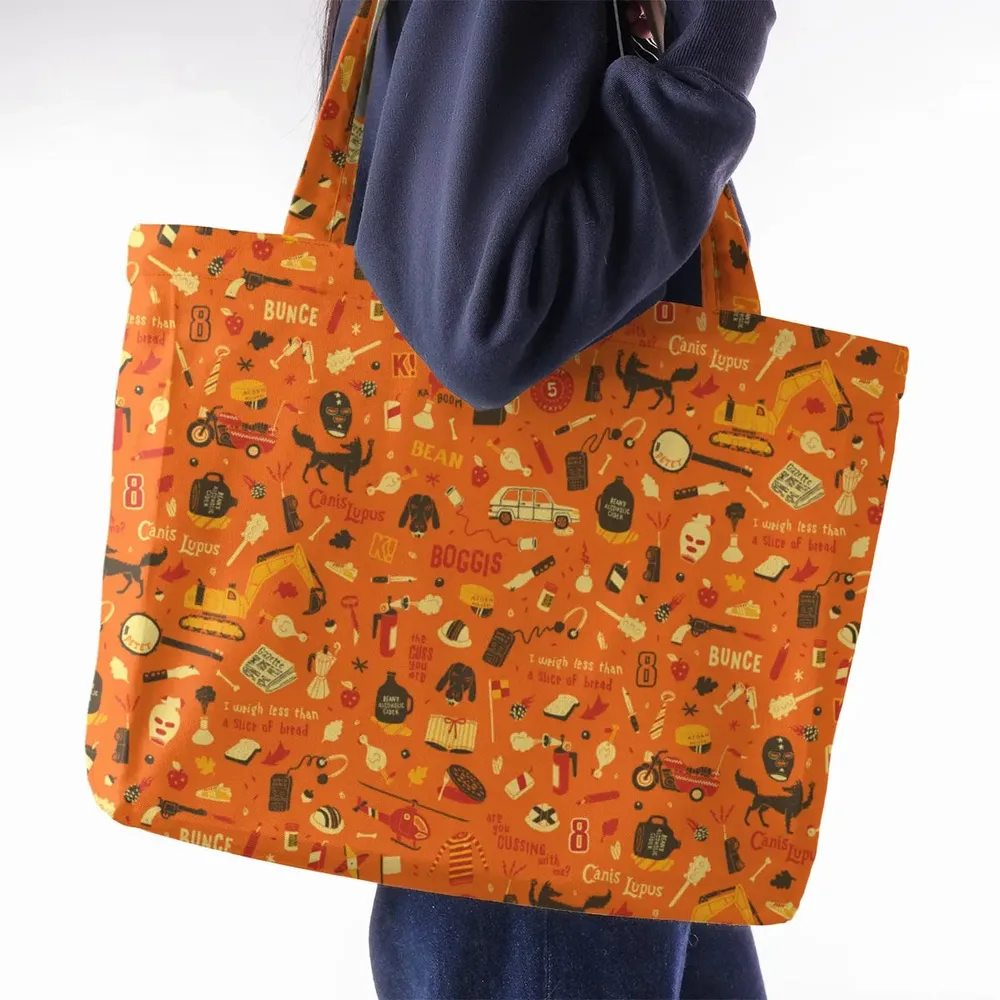 Fantastic Mr. Fox Pattern Large Tote Bag - 2