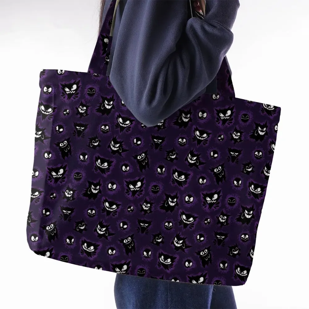 Gastly Haunter and Gengar Pokemon Pattern Large Tote Bag - 2