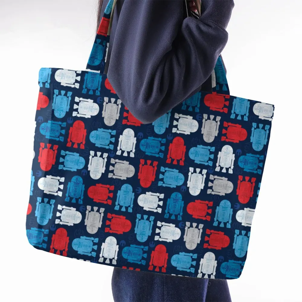 R2-D2 Star Wars 4th of July Pattern Large Tote Bag - 2