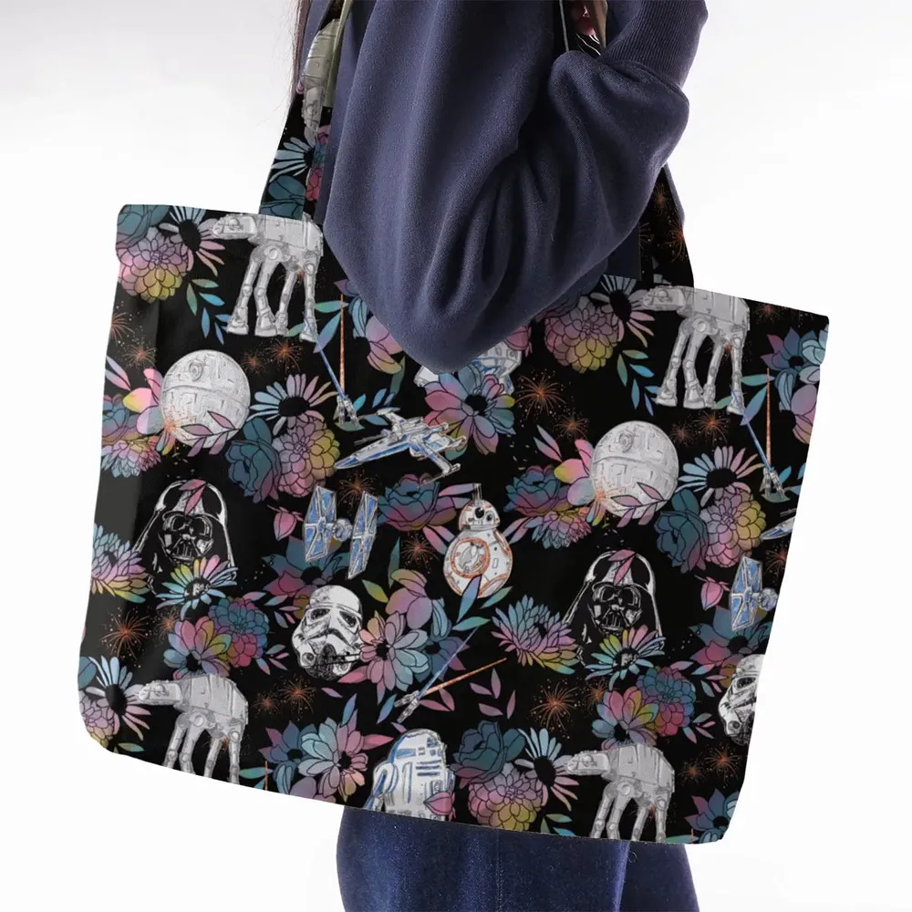 Floral Wars Dark Side Star Wars Pattern Large Tote Bag - 2