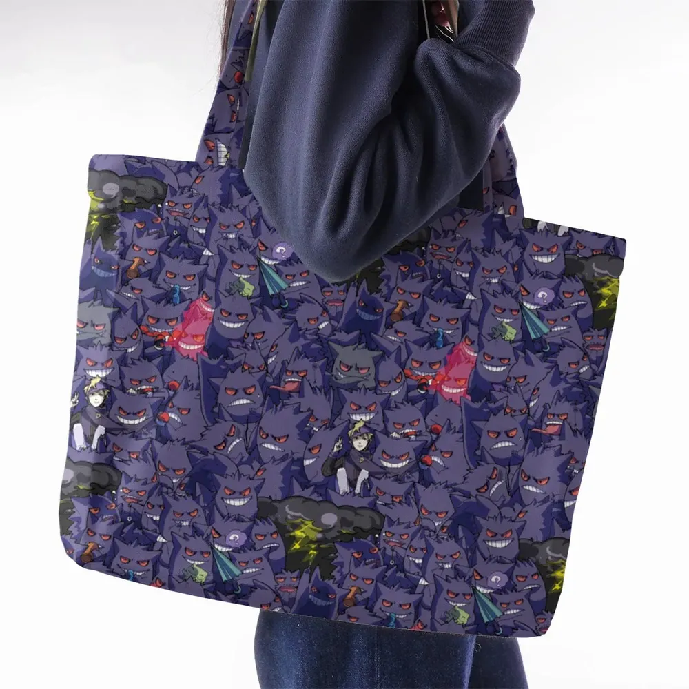 Gengars Pokemon Pattern Large Tote Bag - 2