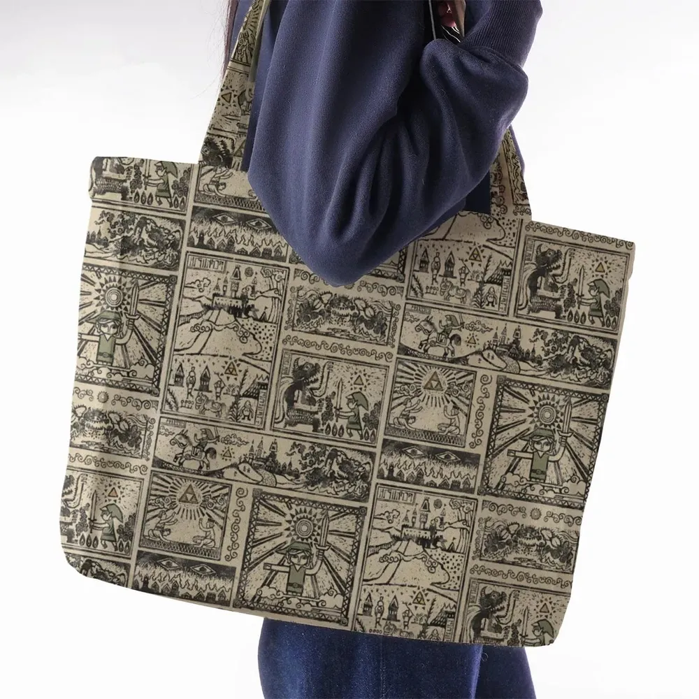 Zelda Story Of The Hero Time Legend Large Tote Bag - 2