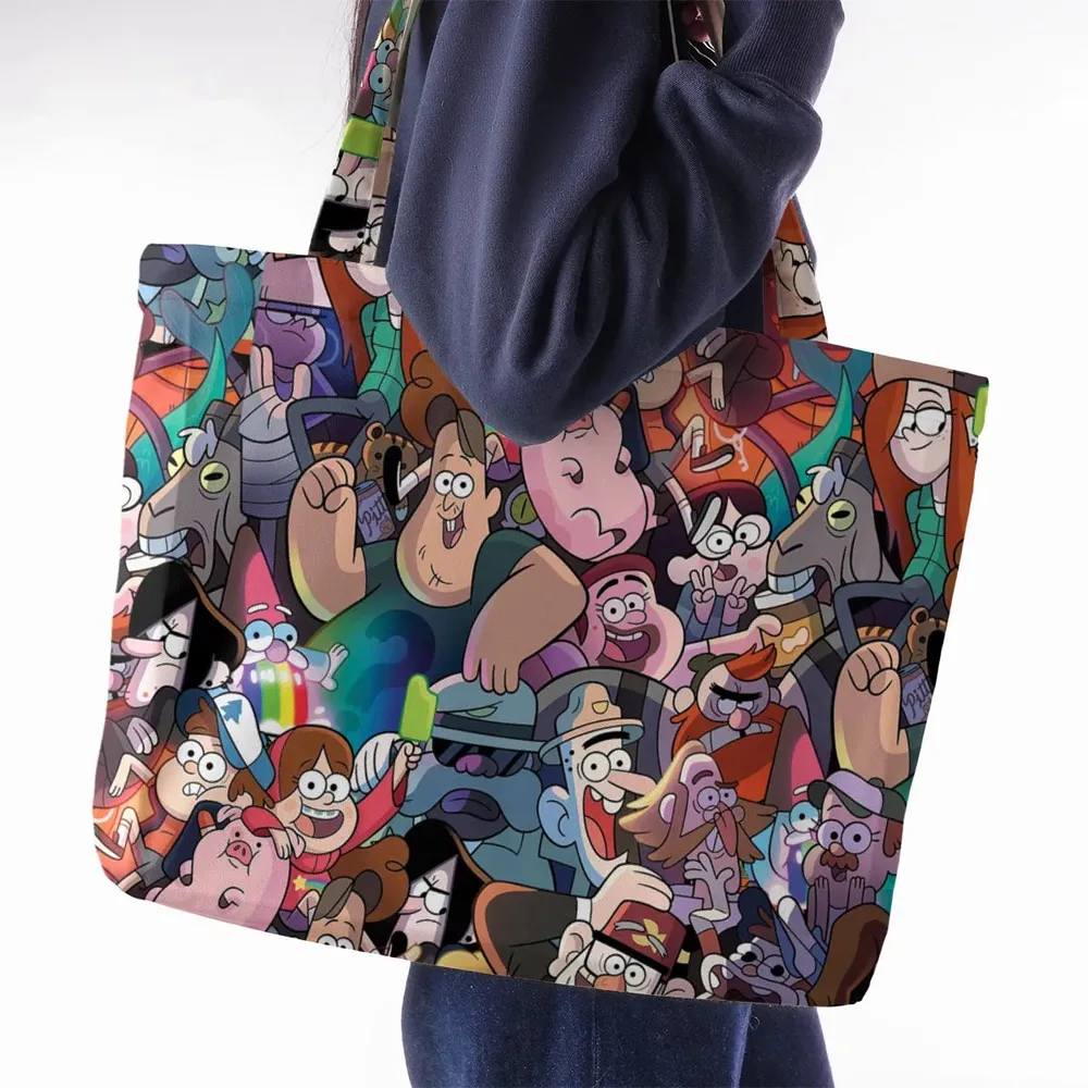 Gravity Falls Characters Pattern Large Tote Bag - 2