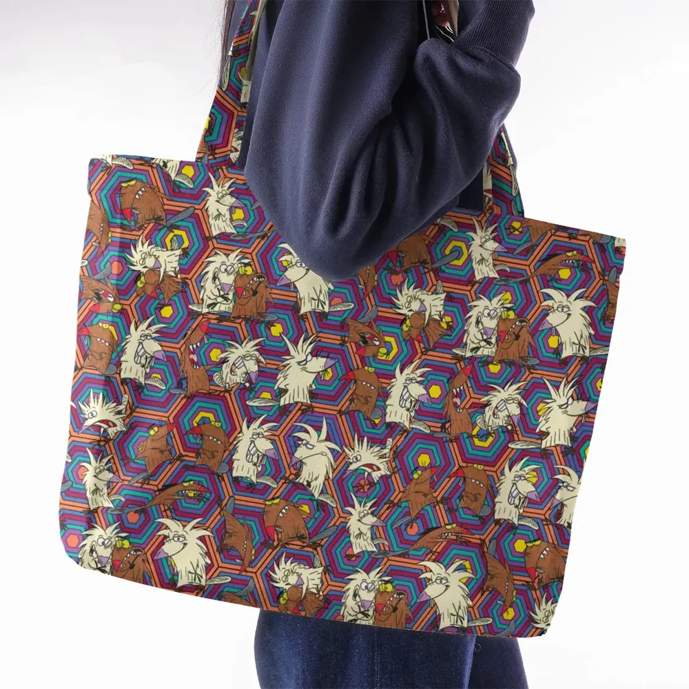 The Angry Beavers Pattern Large Tote Bag - 2