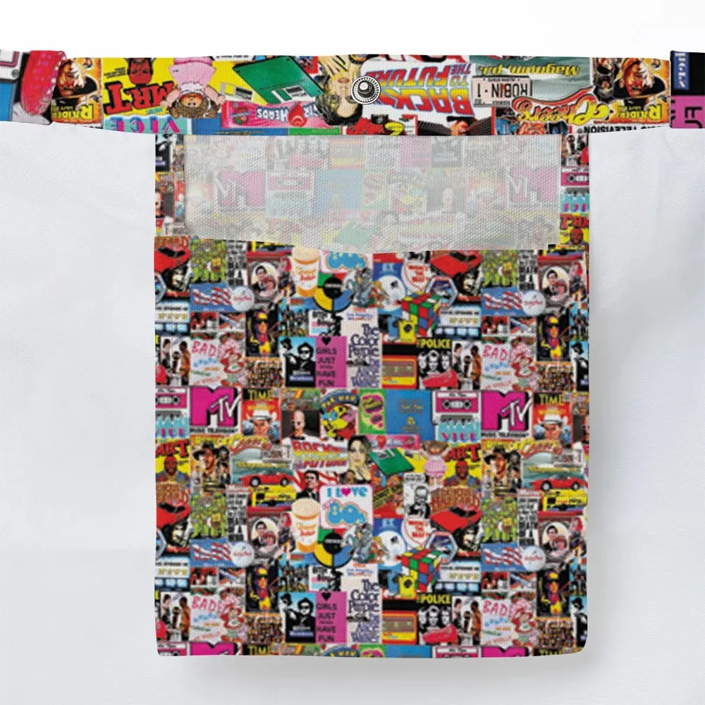 I heart 80s Collage Mr. T Back To the Future Pac-man Large Tote Bag - 3