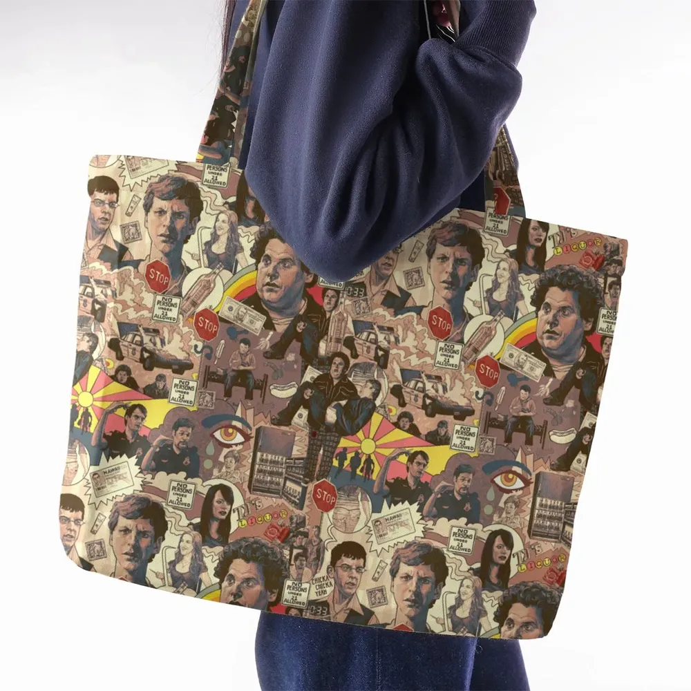 Retro Art Buddies Superbad Large Tote Bag - 2