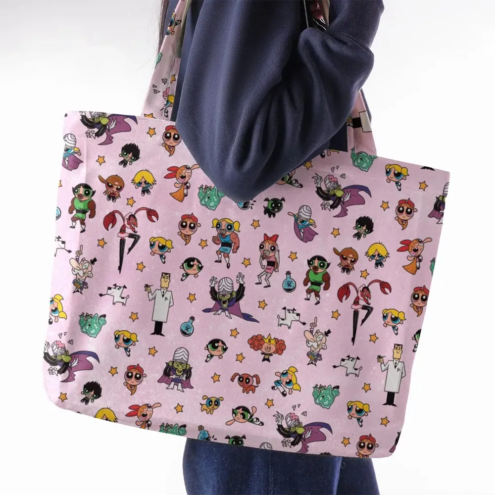 Power Puff Girls Characters Pattern Large Tote Bag - 2