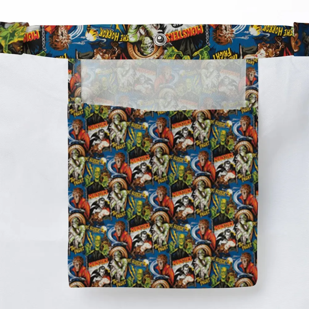 The Horror The Fright Dracula Frankenstein The Wolfman Monster Universal Pattern Large Tote Bag - 3