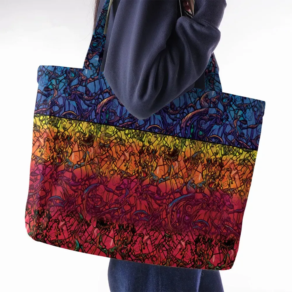 Stained Glass Cthulhu H.P Lovecraft Large Tote Bag - 2