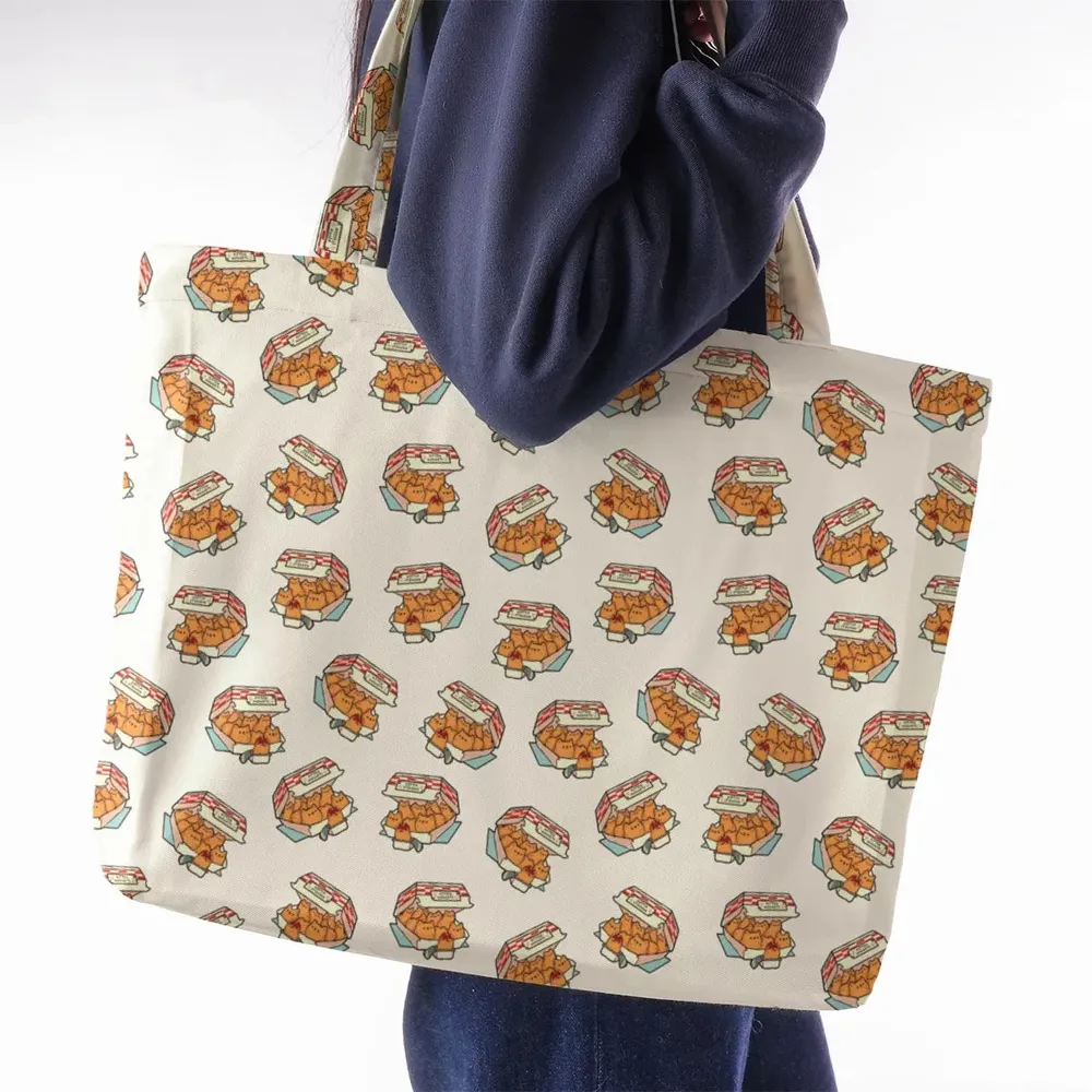 Kitten Nuggets Pattern Large Tote Bag - 2