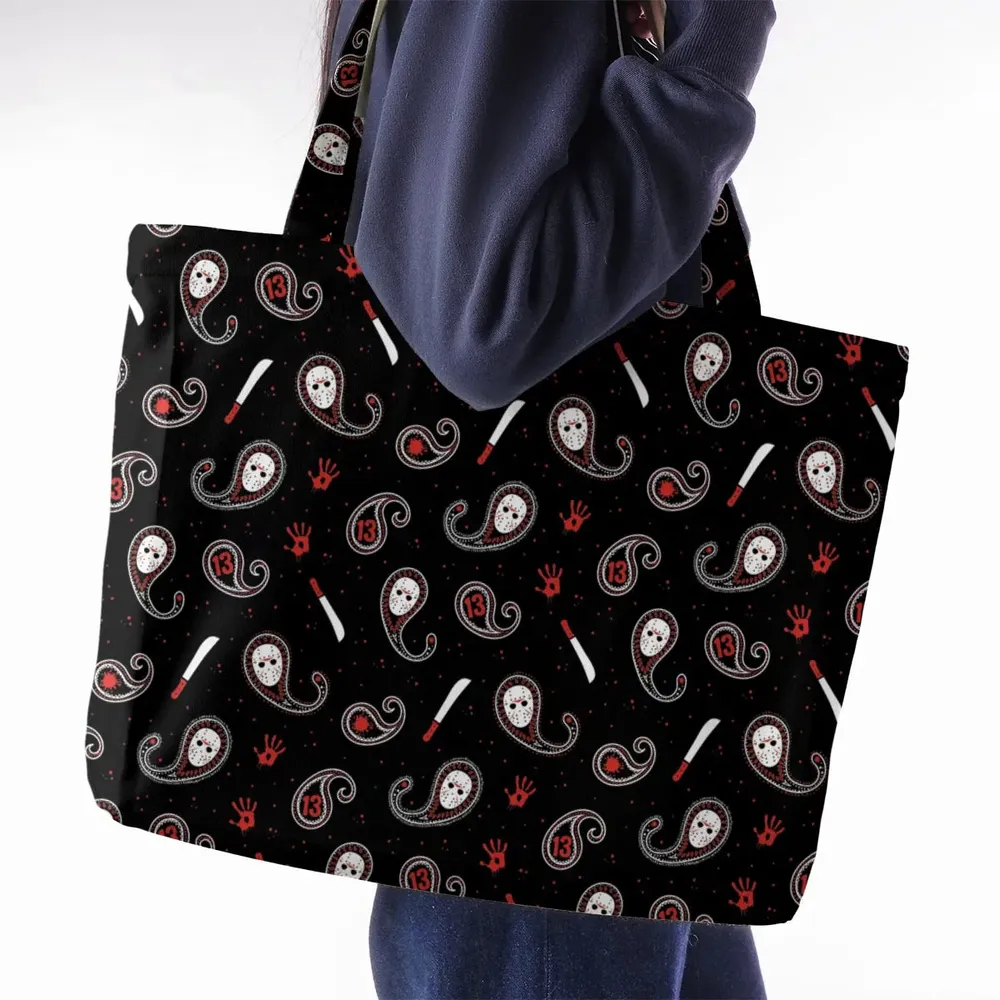 Jason Voorhees Friday The 13th Pattern Large Tote Bag - 2