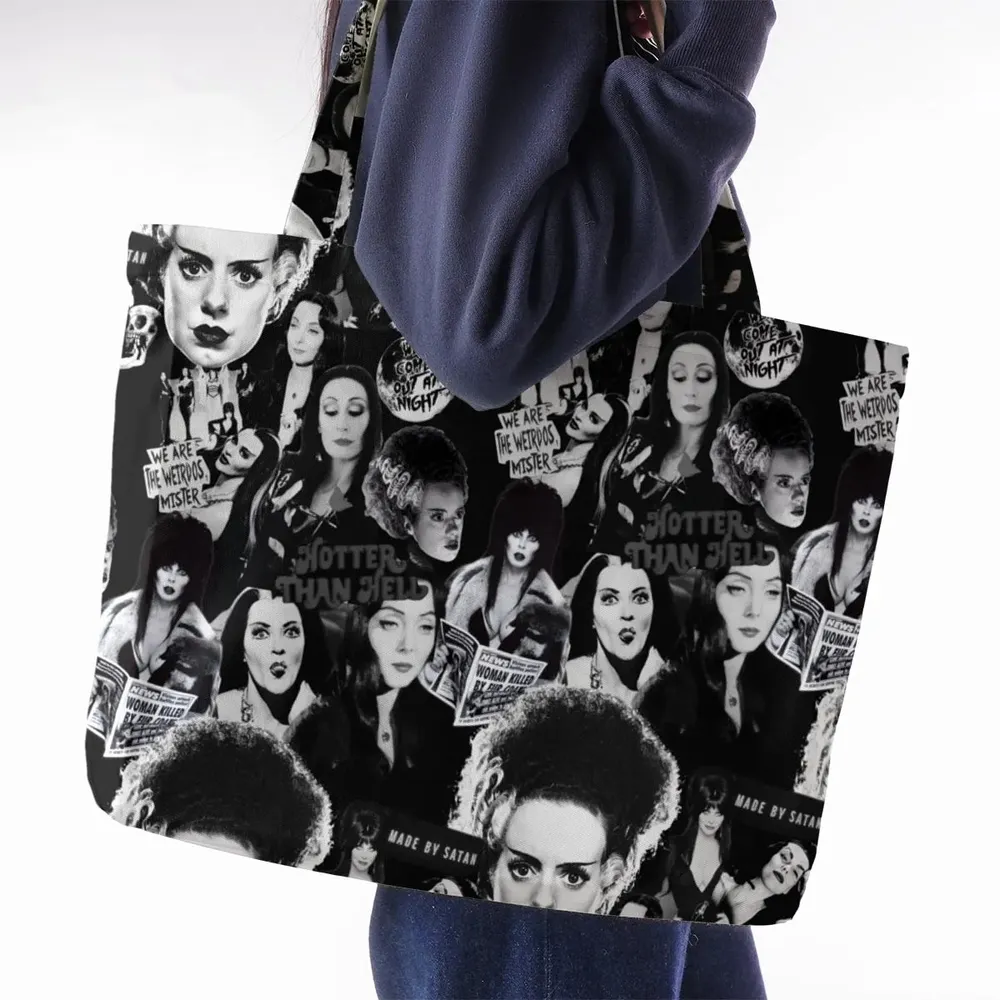 Horror Ladies Slay Collage Classic Horror Movies Large Tote Bag - 2
