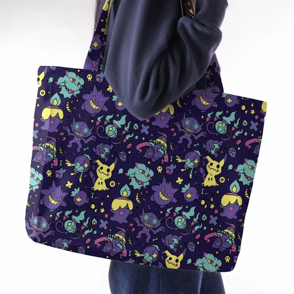 Gengar Ghost Pokemon Pattern Large Tote Bag - 2