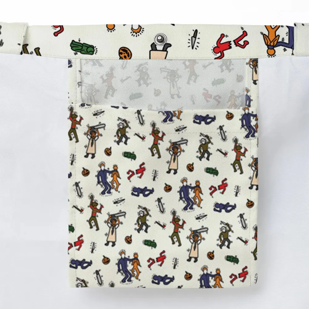 Horror Movie Pop Characters Pattern Large Tote Bag - 3