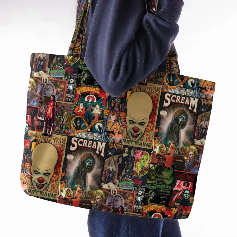 Vintage Scary Large Tote Bag - 2
