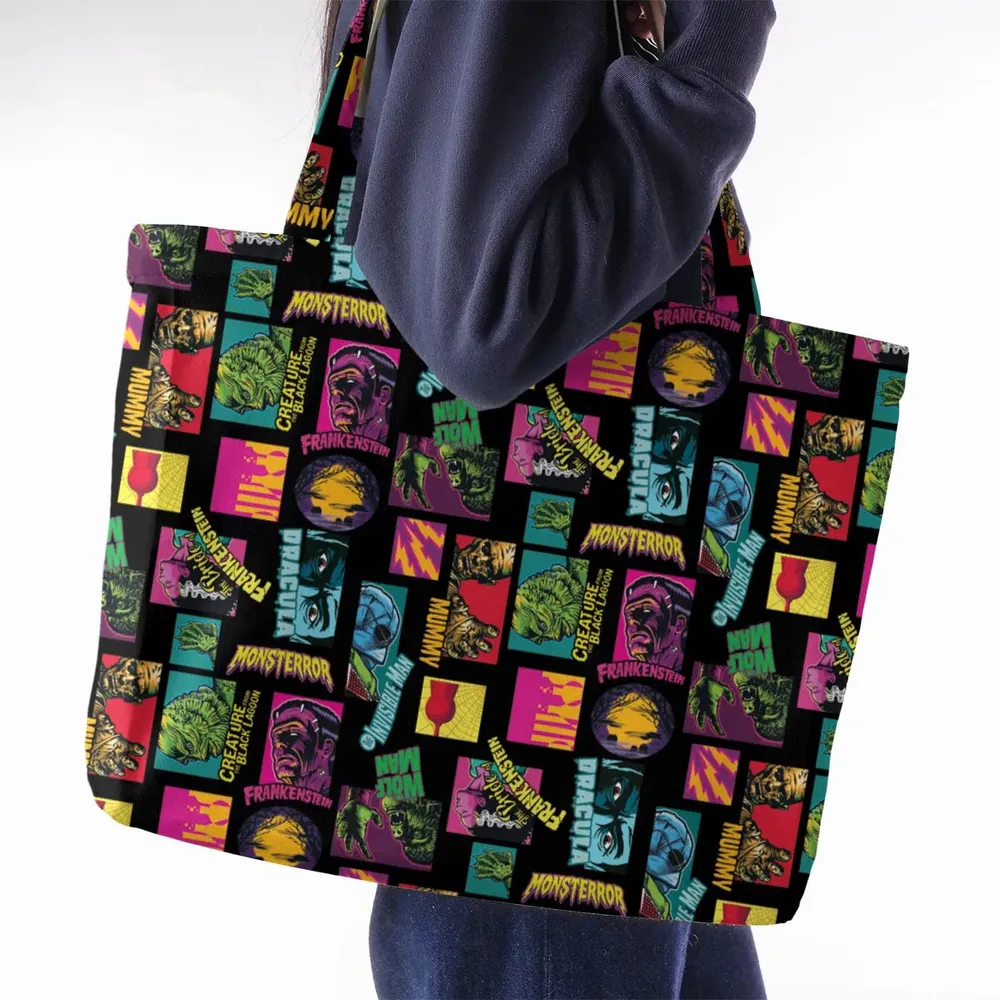 Monster Pop Movies Halloween Large Tote Bag - 2