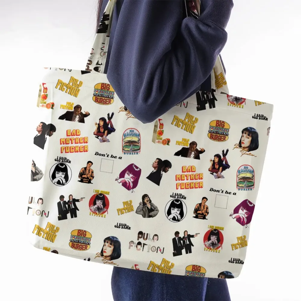 Pulp Fiction Pattern Large Tote Bag - 2
