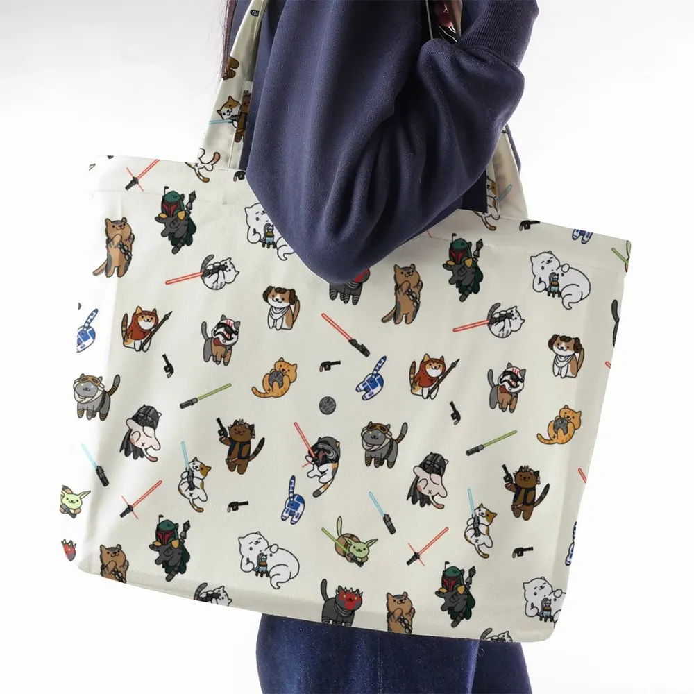 Star Wars Characters as Cats Large Tote Bag - 2