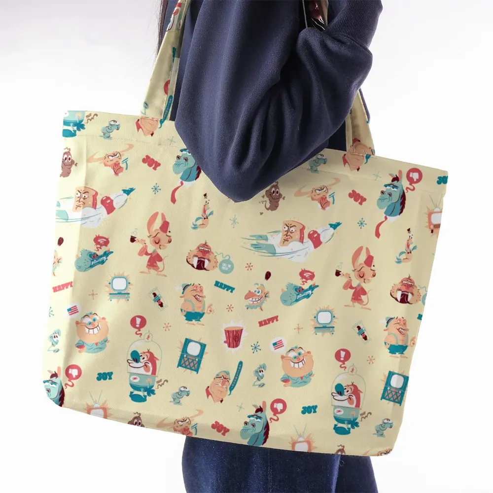 Ren and Stimpy Pattern Large Tote Bag - 2