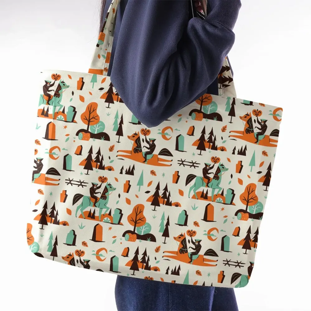 Halloween folklore The Headless Horseman Large Tote Bag - 2