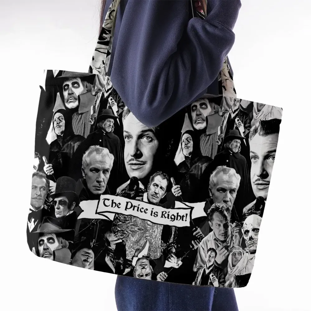 Horror Characters The Many Faces Of Vincent Price Large Tote Bag - 2