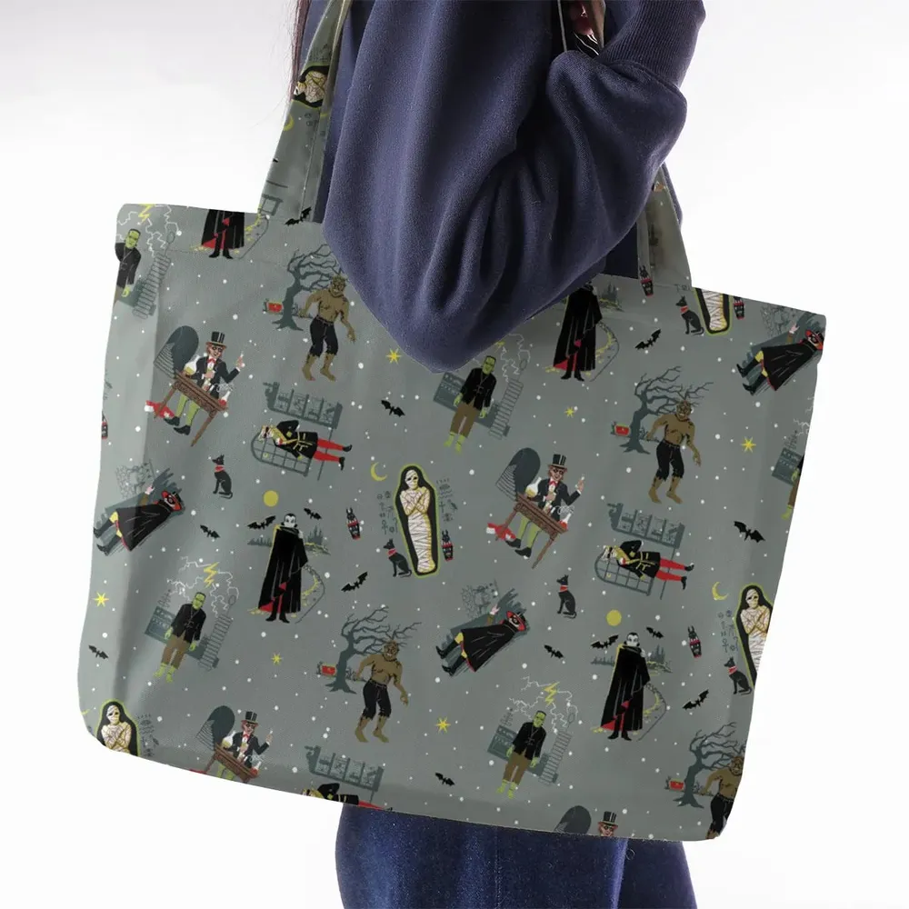 Classic Monsters Halloween Large Tote Bag - 2
