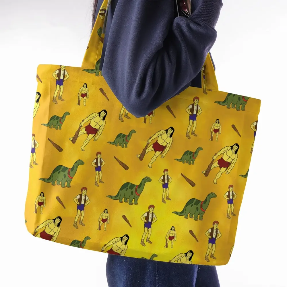 Dino Boy in the Lost Valley Large Tote Bag - 2