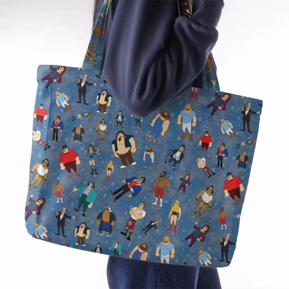 80s Hulk Rock 'n' Wrestling Characters Large Tote Bag - 2