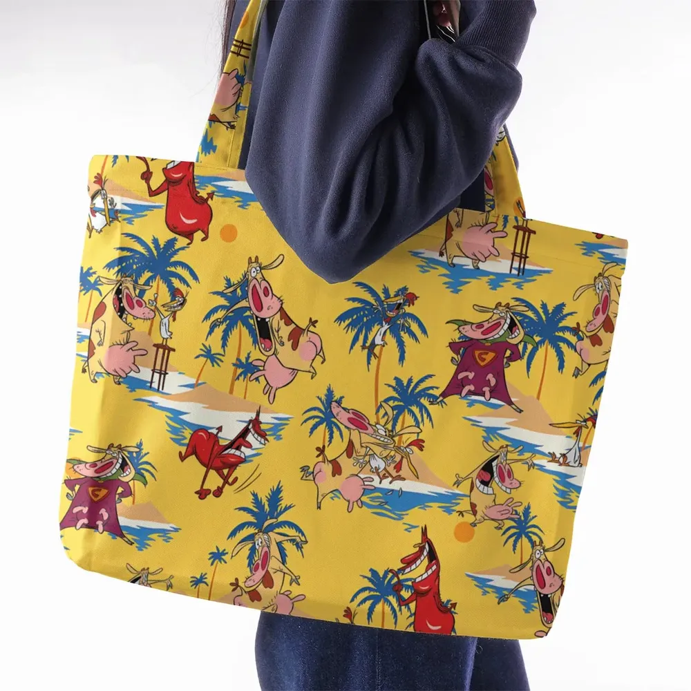 Cow Chicken Red Guy Large Tote Bag - 2