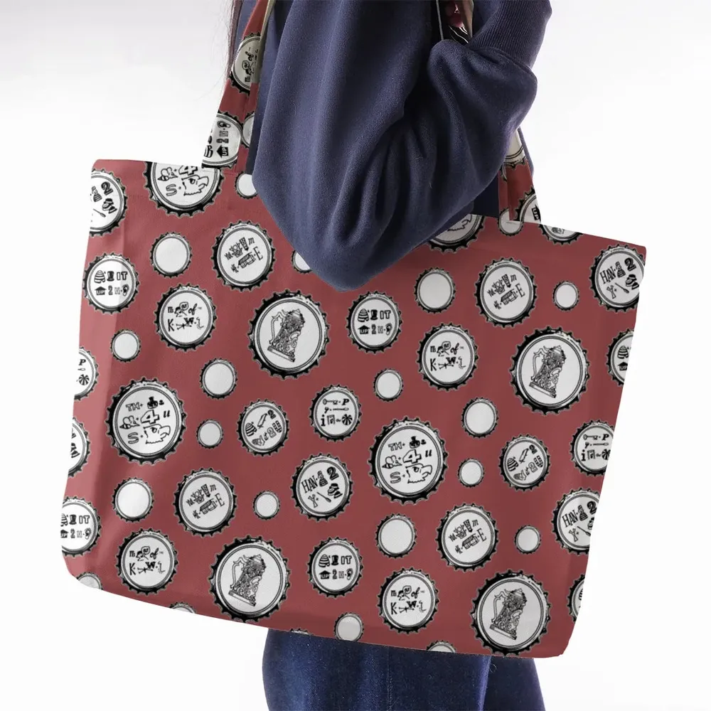 Recall Memories Beer Cap Puzzles Large Tote Bag - 2