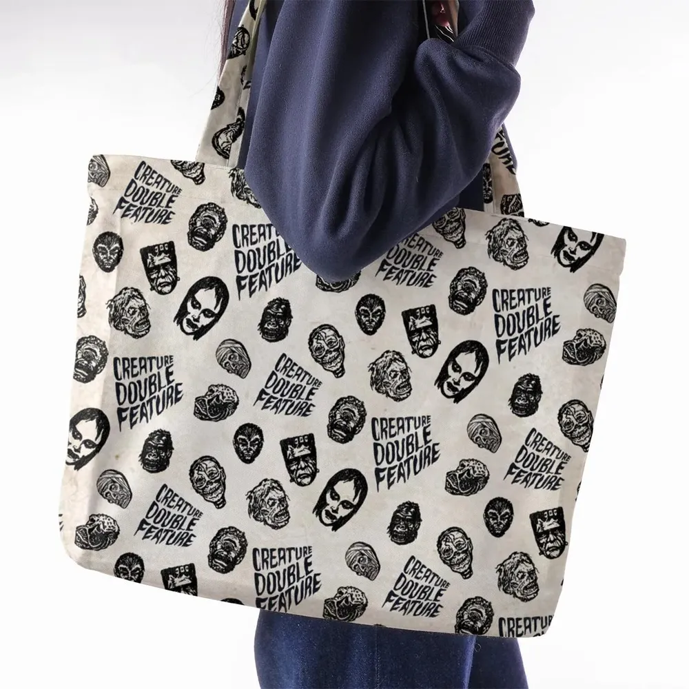 Creature Double Feature Horror Characters Large Tote Bag - 2