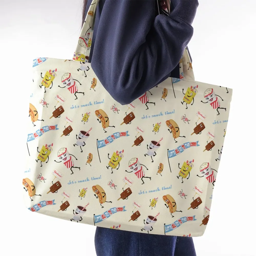 Let's All Go To The Lobby Retro Cartoon Large Tote Bag - 2