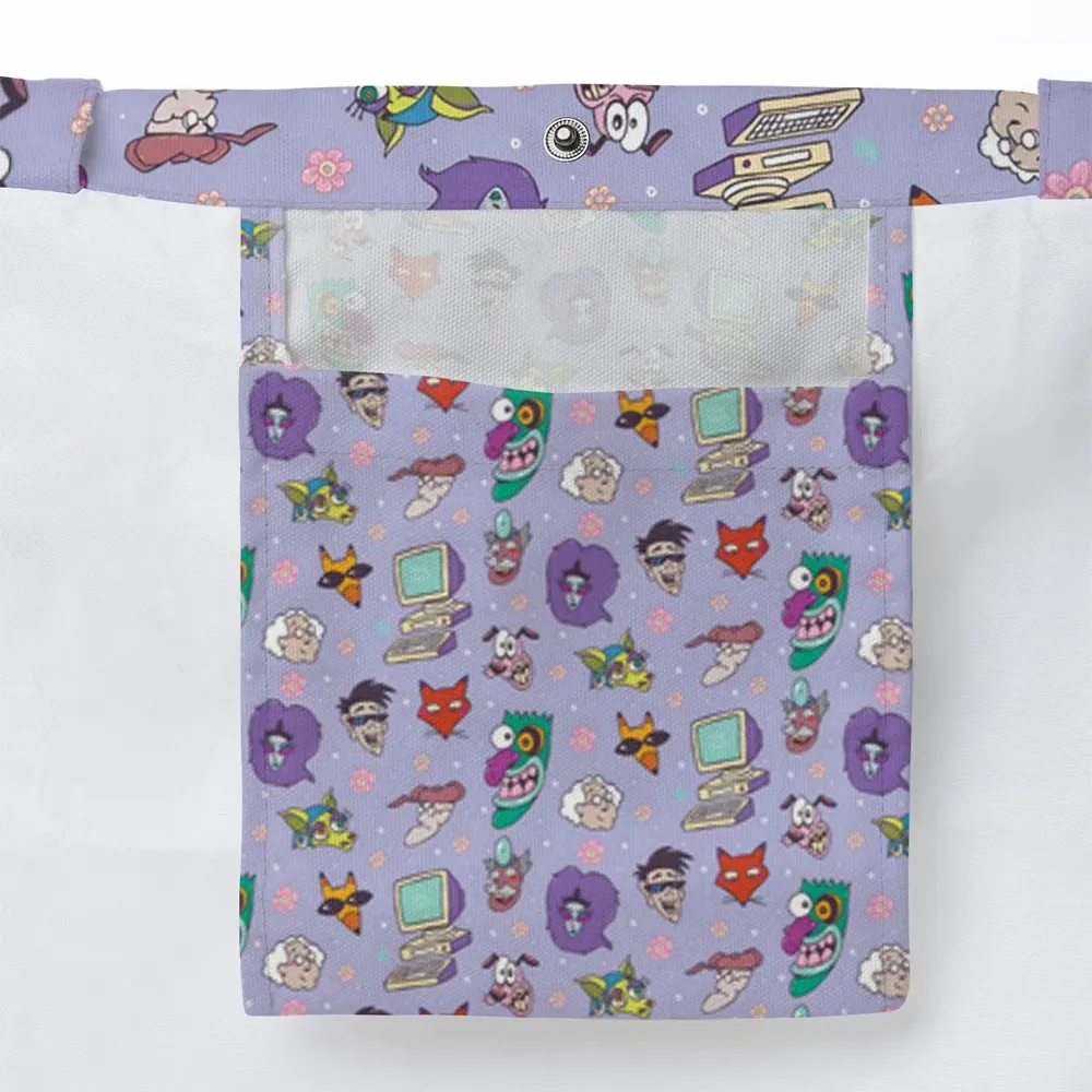 Floral Courage Courage the Cowardly Dog Large Tote Bag - 3