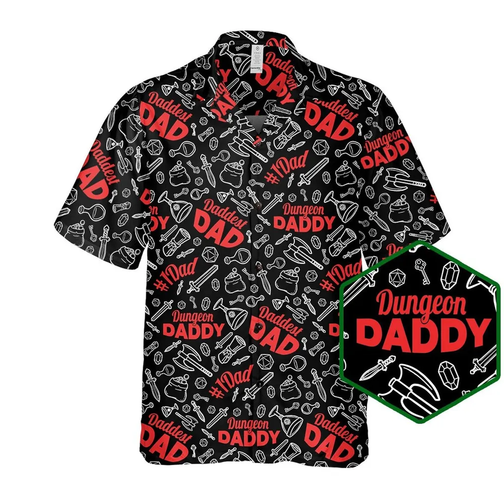 Dungeon Daddy Black Hawaiian Shirt - 1