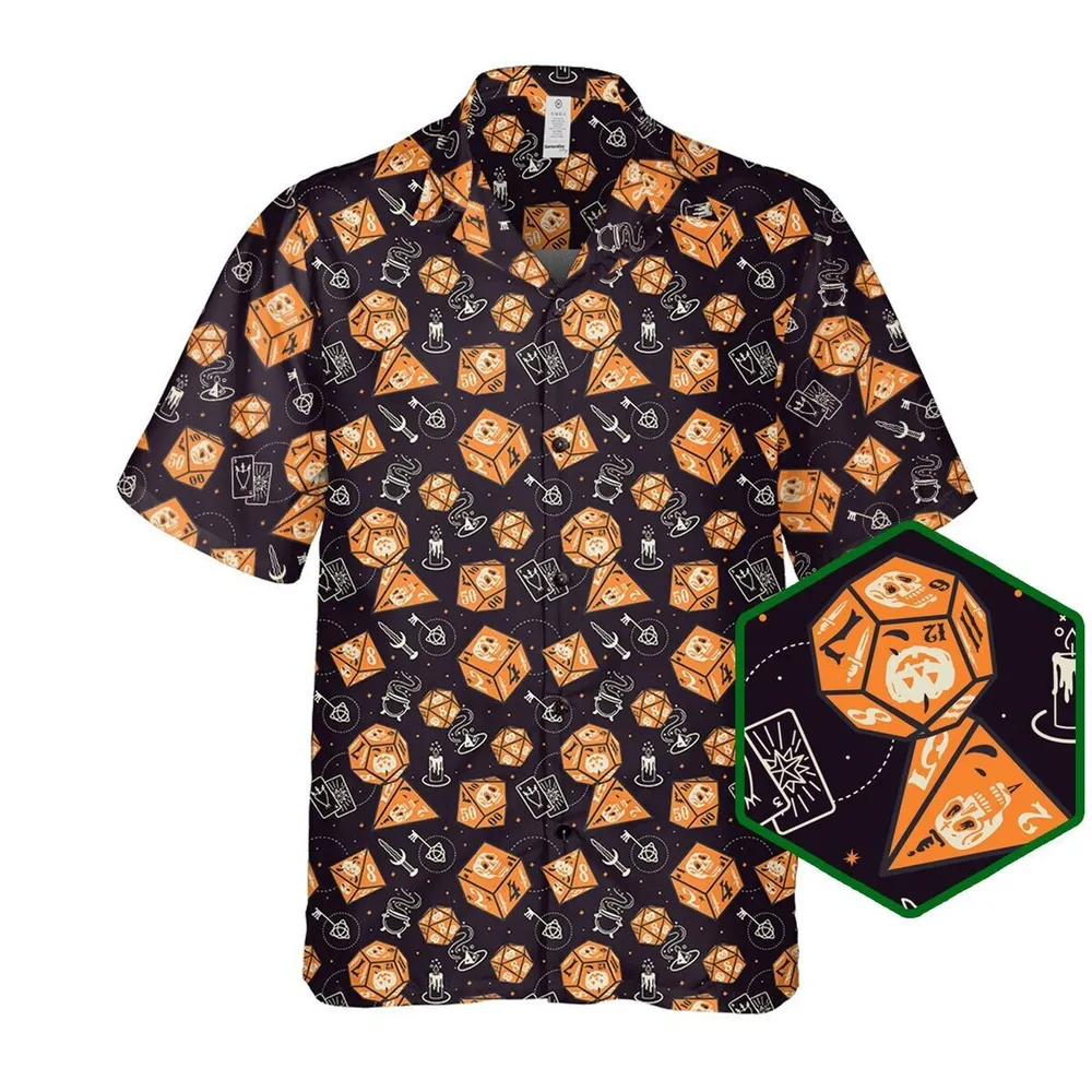 Spooky Dice Halloween Hawaiian Shirt - 1