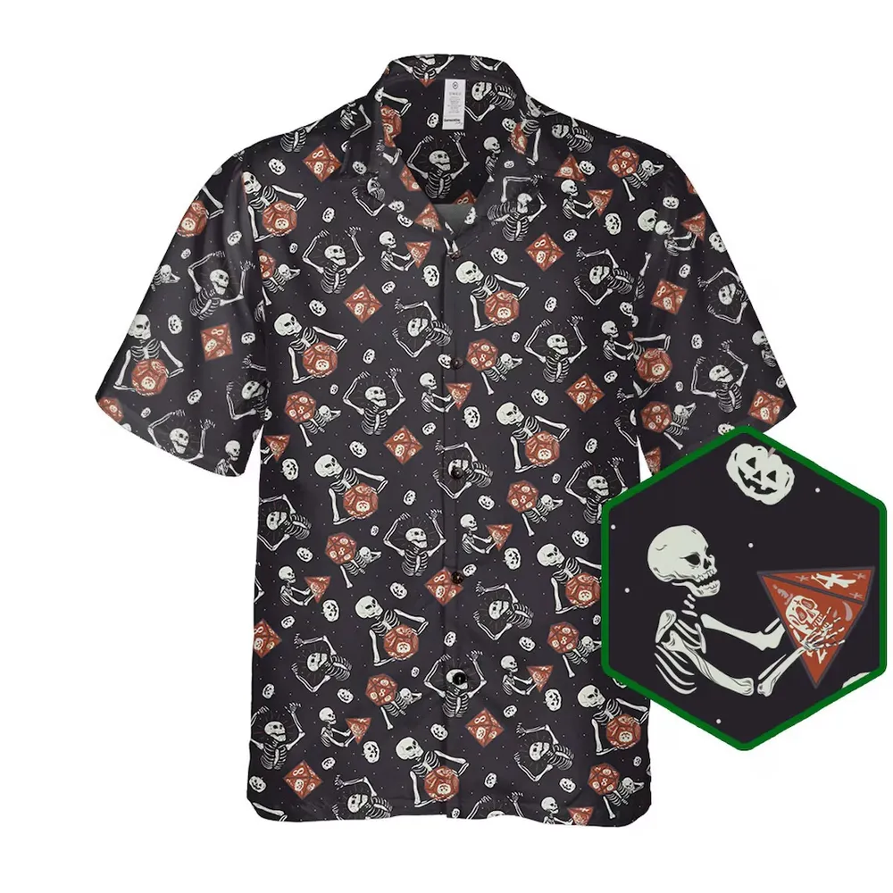 Skeleton And Dice Halloween Hawaiian Shirt - 1