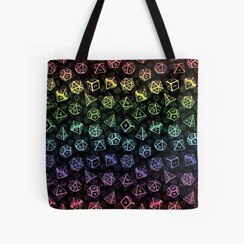 Rainbow Dice Lined Tote Bag - 1